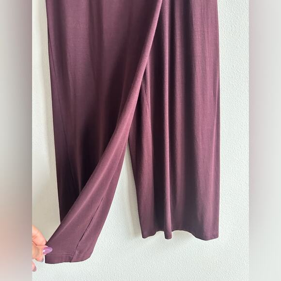 Eileen Fisher Sleeveless Wide-Leg Jumpsuit – Deep Burgundy, Minimalist Chic XXS - Picture 2 of 6